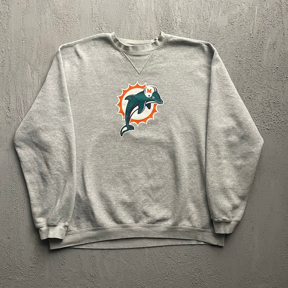 Vintage Miami Dolphins NFL Sweatshirt Mens 2XL Grey 2000s Reebok